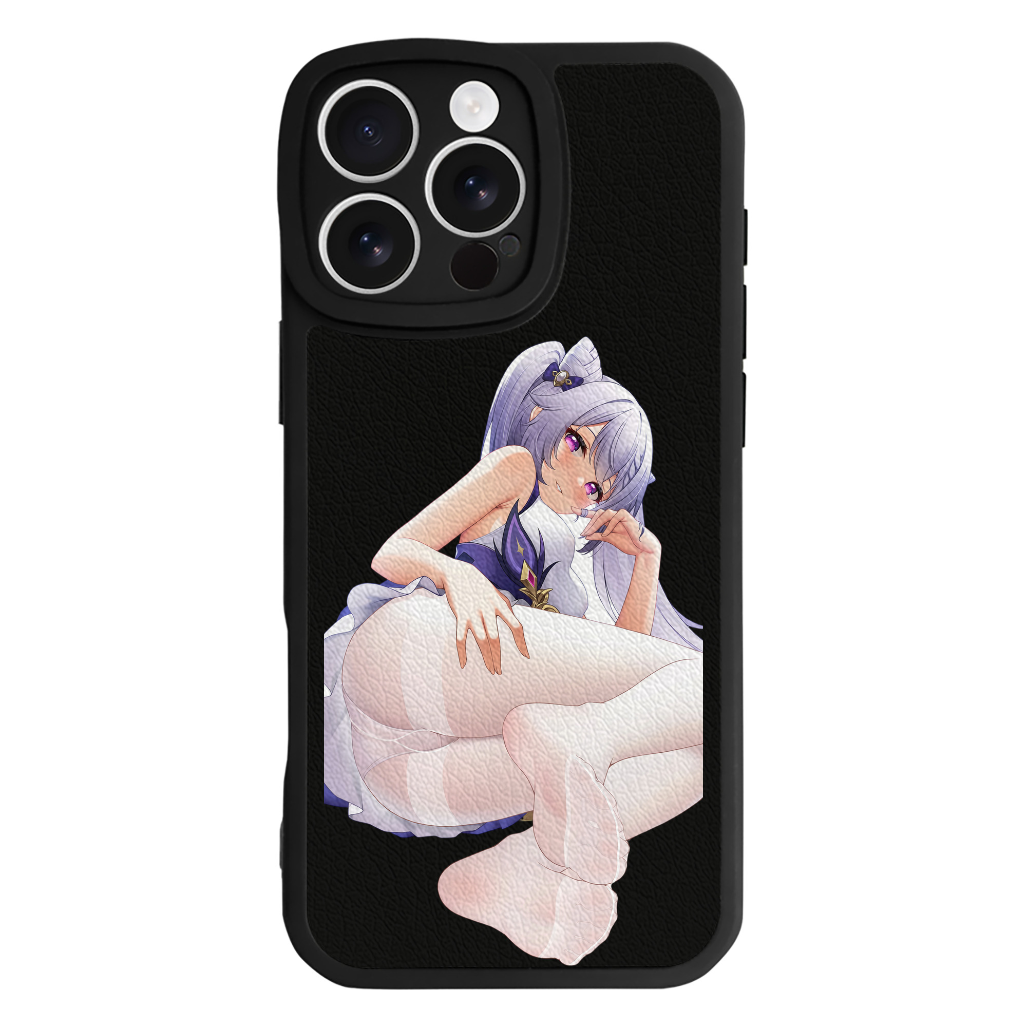 げんし神 刻晴 こくせい genshin Kokusei 【iPhone 16シリーズ対応】シリコンスマホケース（レザー調） 材質：シリコン
